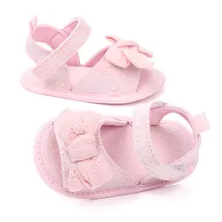 От 0 до 18 месяцев; обувь для новорожденных девочек; милая Летняя обувь с бантом; повседневные сандалии для младенцев для маленьких девочек;