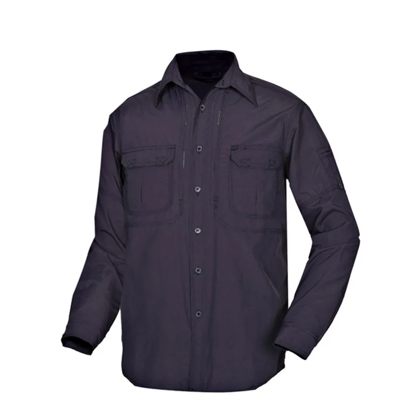 Мужская куртка для кемпинга, для улицы, быстросохнущая, дышащая, тактические рубашки, мужские, анти-УФ, камуфляжные рубашки, с длинным рукавом, двойного назначения, тонкая рубашка - Цвет: Gray