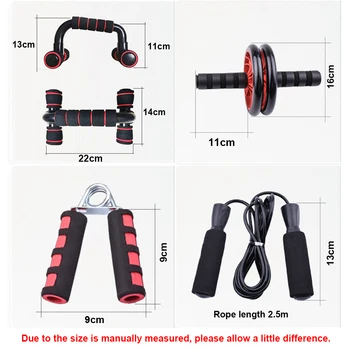 Resistance Bands Push Up Stand Bar Abdominal Wheel AB Roller Jump Rope Grip Strength Exercise Home Gym Fitness Muscle Trainer - Image 5