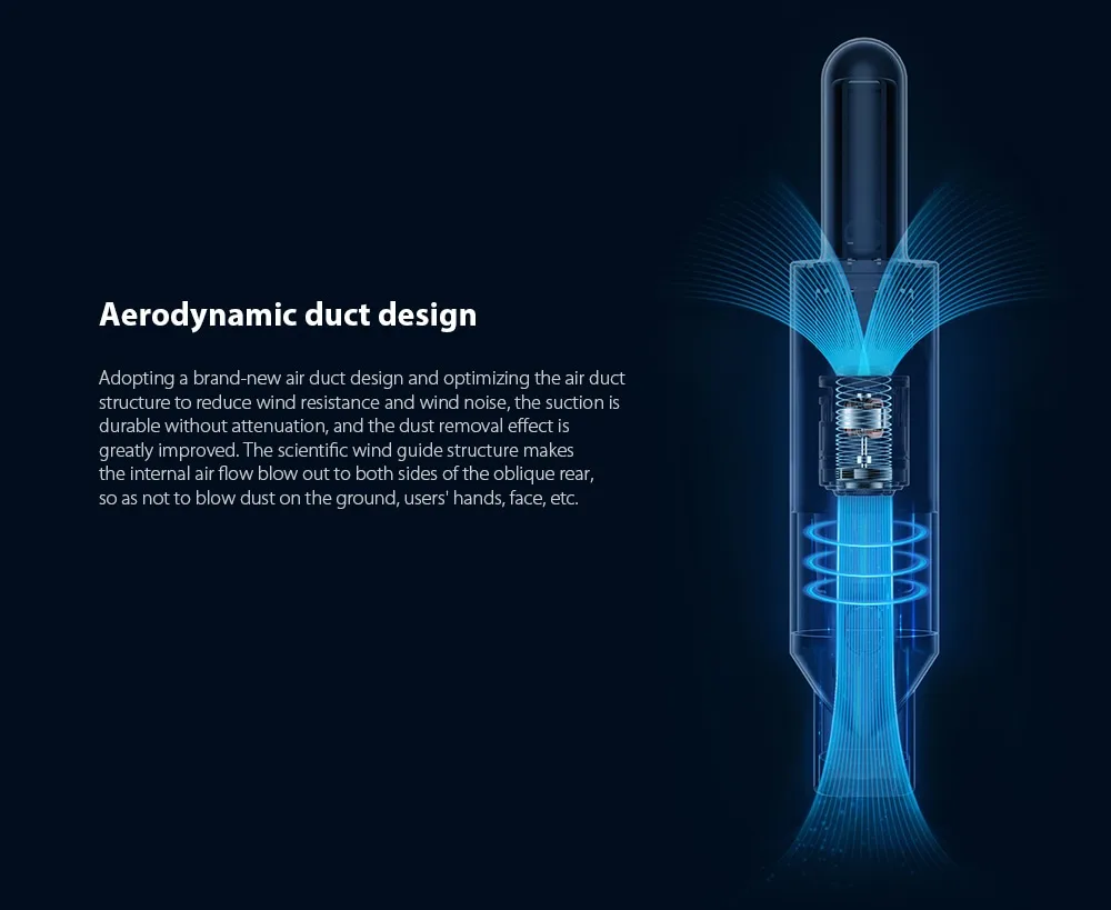 Handheld Vacuum Cleaner FV2 Aerodynamic duct design