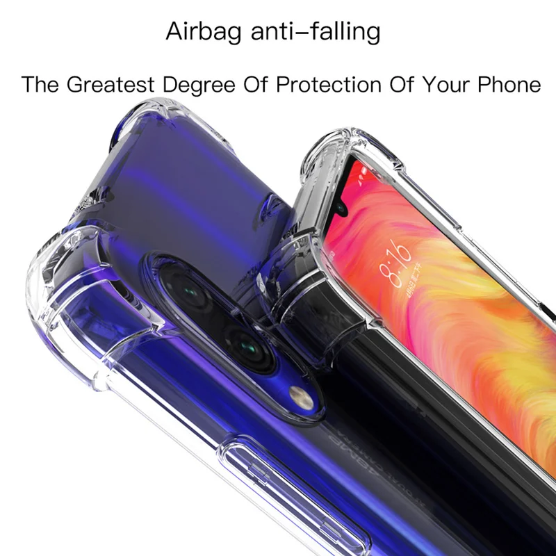 Airbag Anti fall Phone Case For xiami redmi note 8 7 pro TPU Back Case For 4