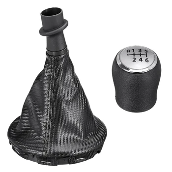 

6 Speed Gear Knob Shift Carbon Fiber Gaiter Boot Cover for VW Transporter T5 T5.1 2003-2011