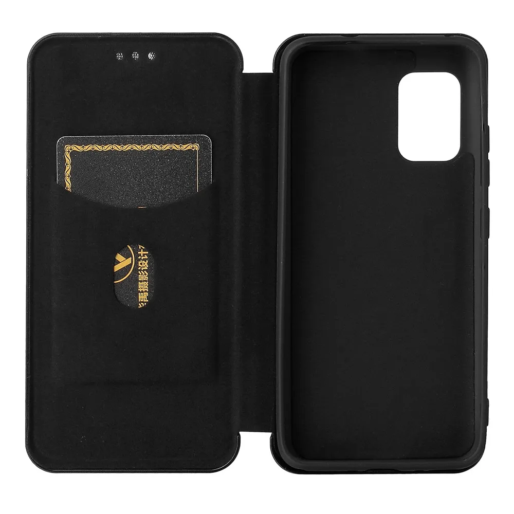 For Asus Zenfone 8 ZS590KS Case Luxury Flip Carbon Fiber Skin