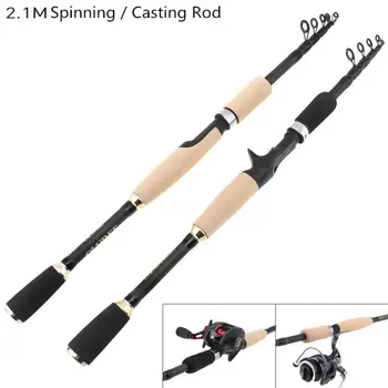 

Fishing Rods 2.1m 6 Section Carbon Fiber Lure Fishing Rod Ultra Light Spinning / Casting Fishing Pole