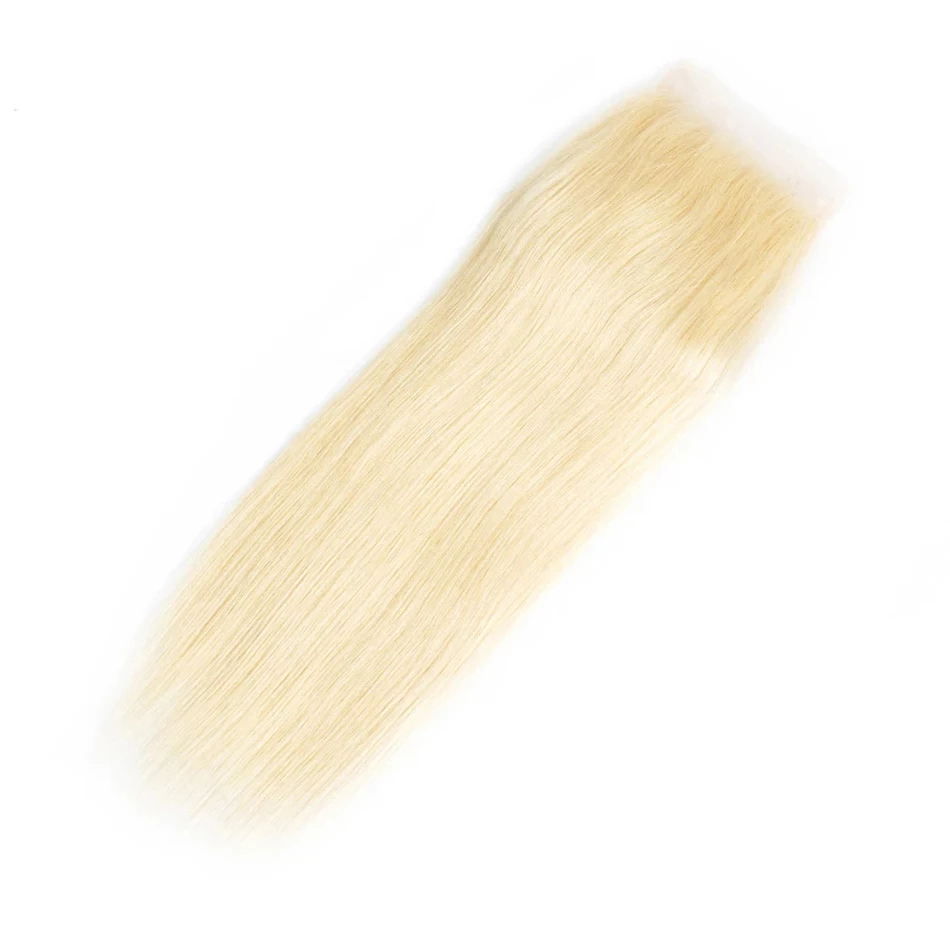 5*5 Silk Top Lace Closure Ash Blonde Silicone Silk Base Human Hair Lace Closure with Baby Hair Remy Human Hair Extensions #613