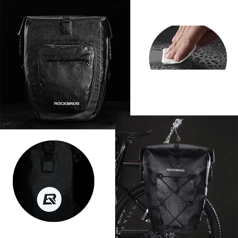 Excellent ROCKBROS Bicycle Bags Full Waterproof Foldable Reclctive Large Capacity MTB Bike Bags 18L 27LPanniers Luggage Bike Accessories 2 Excellent ROCKBROS Bicycle Bags Full Waterproof Foldable Reclctive Large Capacity MTB Bike Bags 18L 27LPanniers Luggage Bike Accessories 2