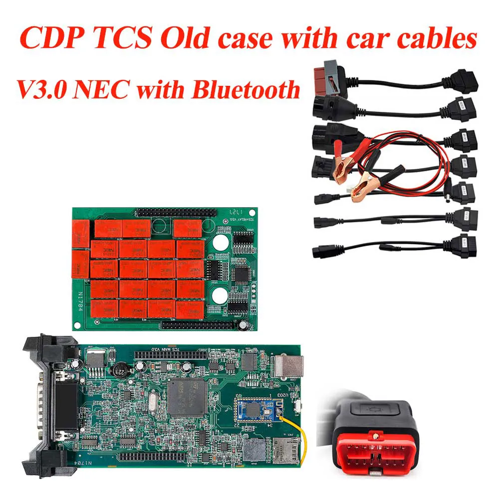 Cdp tcs pro plus с bluetooth R3/,00 с keygen для автомобилей/грузовиков obd2 диагностический инструмент, такой же как mvd Multidiag pro - Цвет: old case cable bt