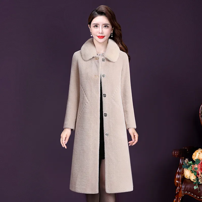 Fashion Women Fur Coat Winter 2020 Korean Style Single Breasted Slim Long Furry Coat Plus Size parka jacket women