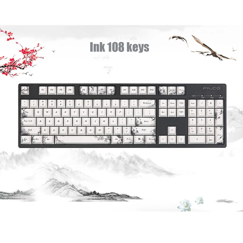 Keycap PBT с красителем 108 клавиш вишневый профиль колпачки для клавиатуры MX