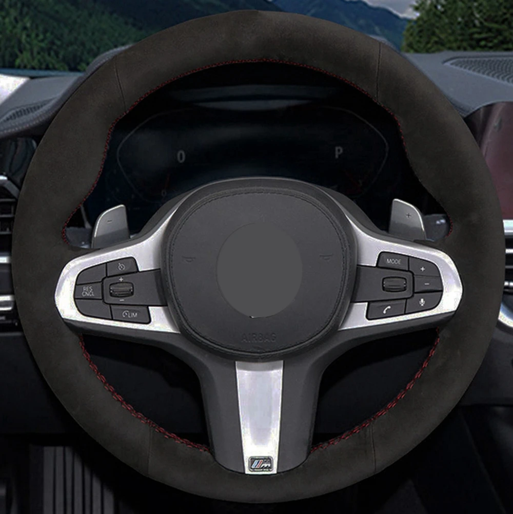 Строченная вручную черная замша для BMW M Sport G30 G31 G32 G20 G21 G14 X3 G15 G16 G01 X4 G02 X5 G05 |