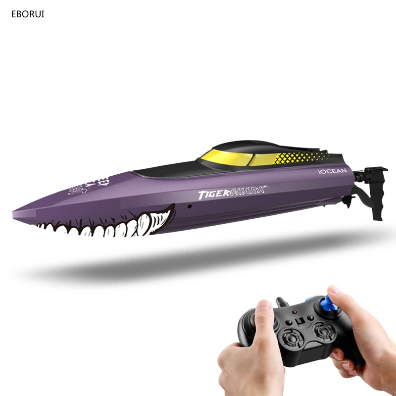 

EBORUI HR iOCEAN 1 RC Boat Remote Control Boat 30KM/H High Speed Waterproof 2.4GHz 4 Channel Racing Boat RTR for Kids Adults