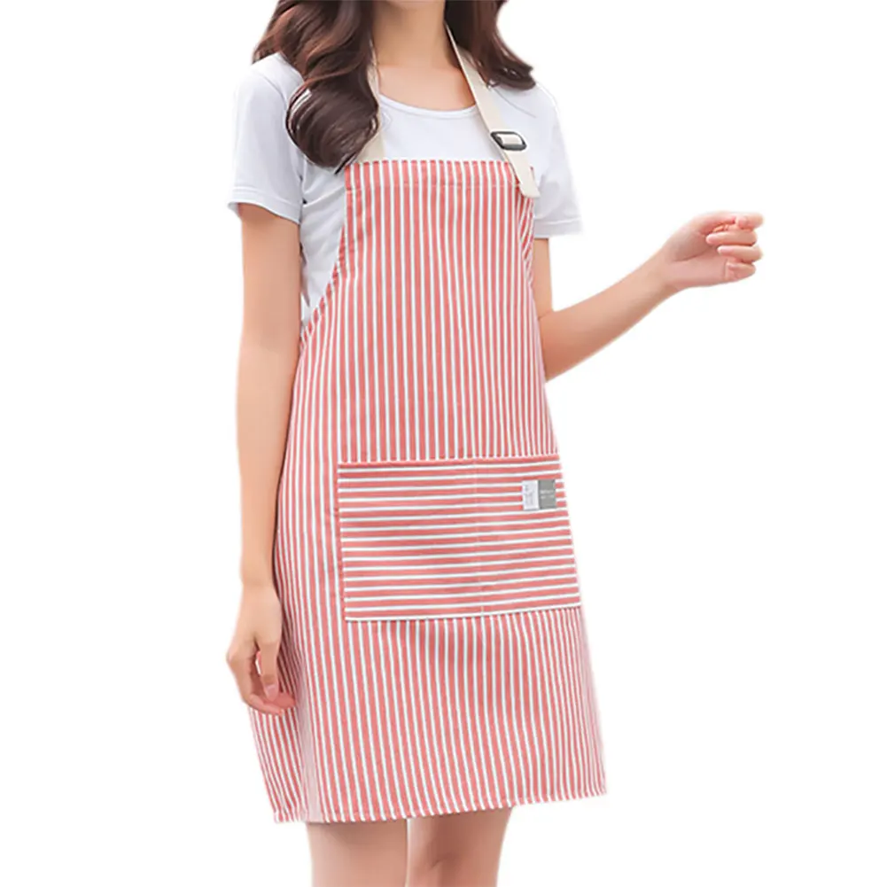 

Simple Style Small Fresh Stripe Kitchen Apron Woman Cooking Accessories Cafe Restaurant Flower Shop Overalls Apron