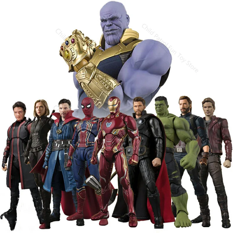 Игрушка Marvel Мстители игрушка танос Человек паук Железный человек Капитан
