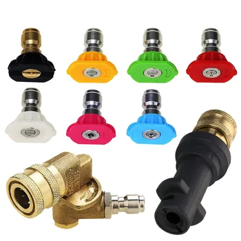 

Pressure Washer Pivoting Coupler+Spray Nozzles+Adapter Kit For Karcher K Series Replacement Home Graden Supplies