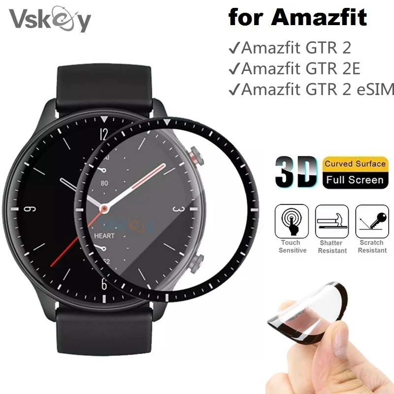 100PCS 3D Curved Soft Screen Protector for Amazfit GTR 2E GTR2 eSIM Smart Watch Full Cover Protective Film (Non Tempered Glass)