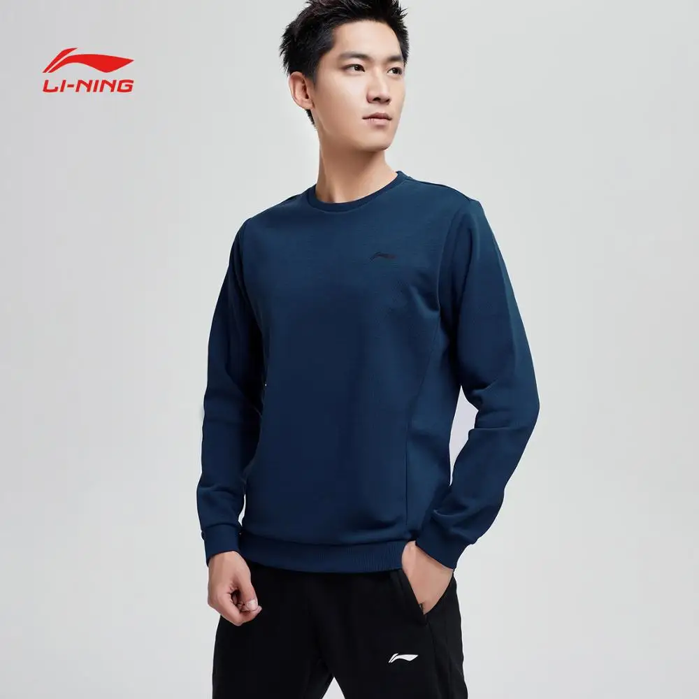 Li Ning мужской тренировочный свитер теплый комфортный обычный крой 69% хлопок 31%