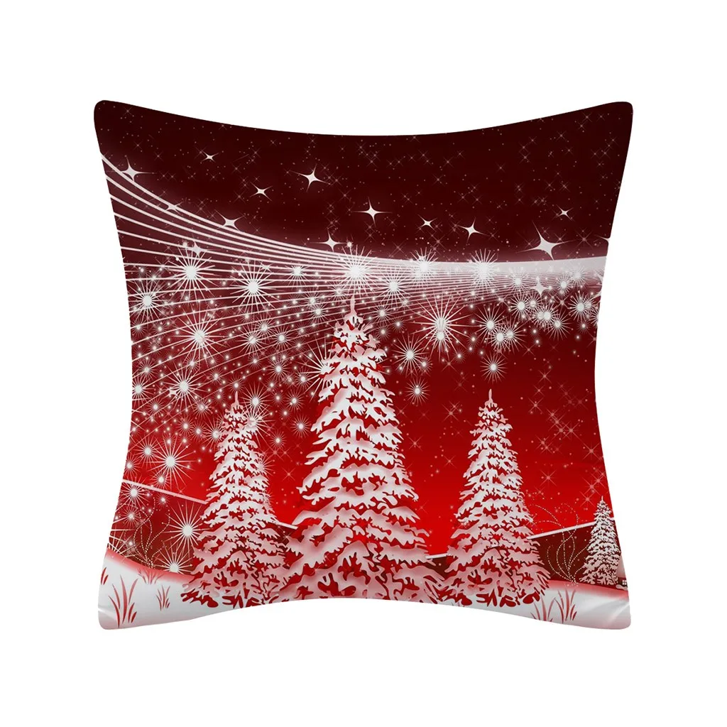 Рождественская Подушка, европейский стиль, домашний декор, наволочка, блестящий диван из полиэстера, наволочка для подушки, домашний декор, наволочка - Цвет: H