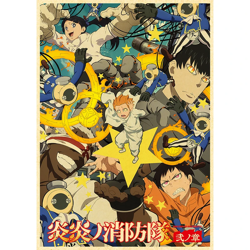 Anime Fire Force Poster Decor For Home Posters Room Wall Pictur Kraft Paper  Retro And Prints Art Bar Cafe Stickers