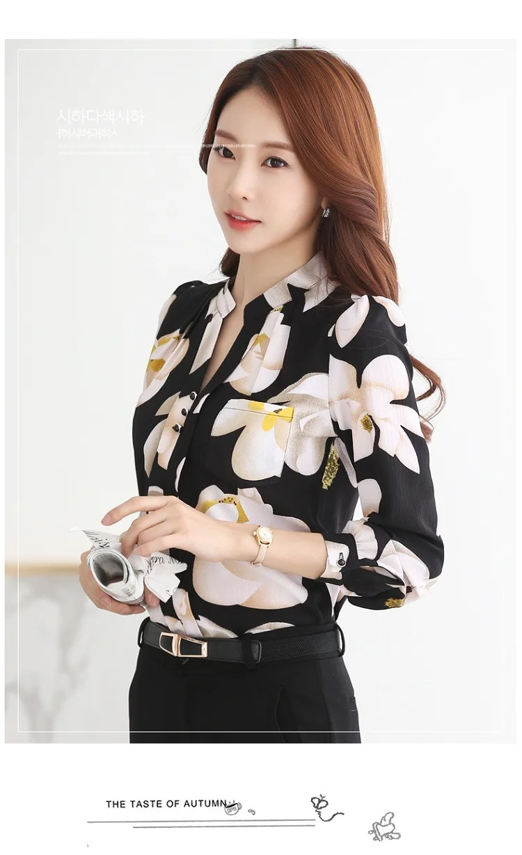 Blusas mujer de moda, женские рубашки с длинными рукавами и цветочным рисунком, Женские топы и блузки, шифоновая женская блуза, рубашка, топы больших размеров