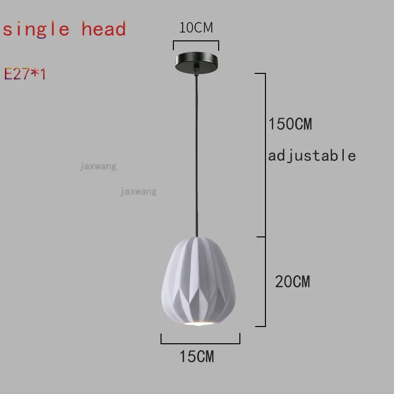 Современный светодиодный подвесной светильник из скандинавской смолы ресторанные подвесные светильники кухонные аксессуары постсовременная спальня подвесные потолочные светильники - Цвет корпуса: 1head white