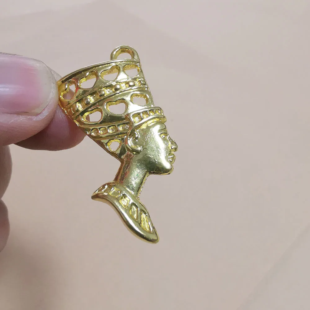 Винтажные золотые подвески в виде египетской королевы Египта Nefertiti 6 шт./лот