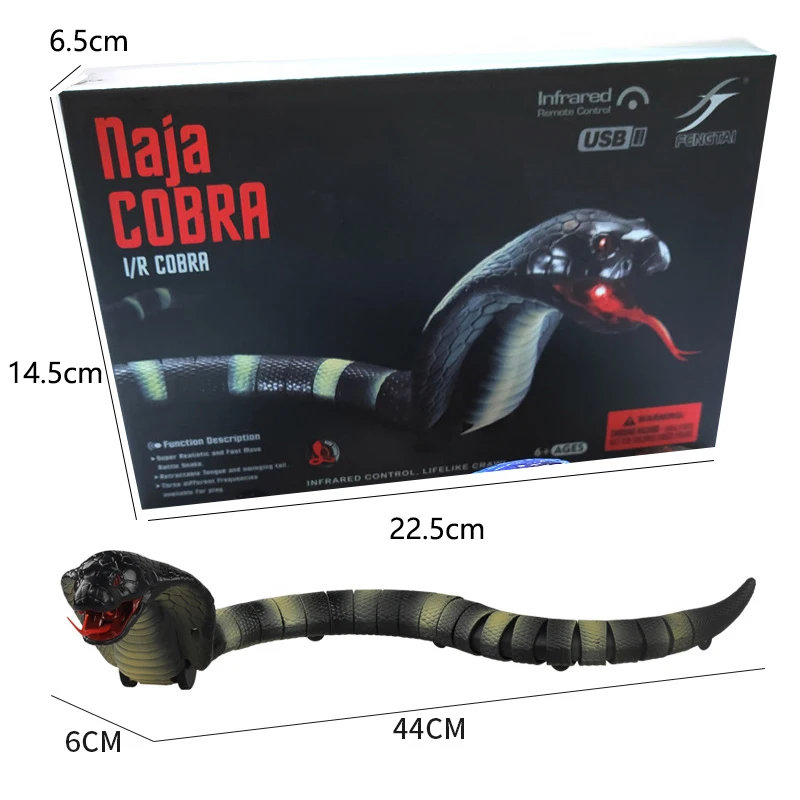 Funny Simulated Toy RC Snake Cobra Rattlesnake Figure Model Practical Joke Prop Kids Children Halloween Gifts Boys Toy 6