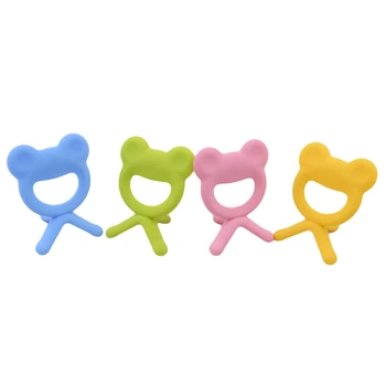 

2020 All Silica Gel Color Frog Baby Three Dimensional Animal Teether Training Food Grade Soft One Piece Frog Teeth Toys