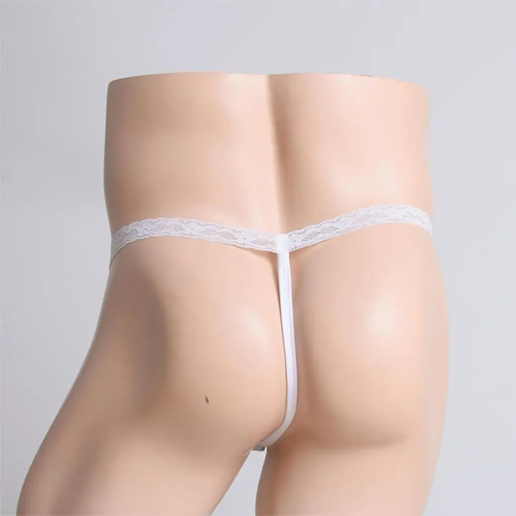 2 Colors Sexy Men's T-Back Underwear Low-rise Man Bikini G-String Thong Crotchless Lingerie