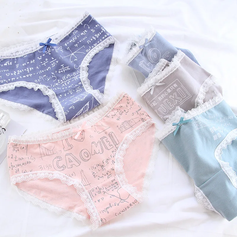 

girls underwear 5pc/bag new cotton lovely middle waist briefs young girl panties Teenagers Intimates 2019 L XL
