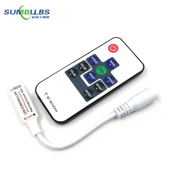 

DC5-24V RF Wireless Dimmer RGB Remote Controller for LED Strip Lights Colorful Decoration Lighting Flashing 12V 24V DC COnnector