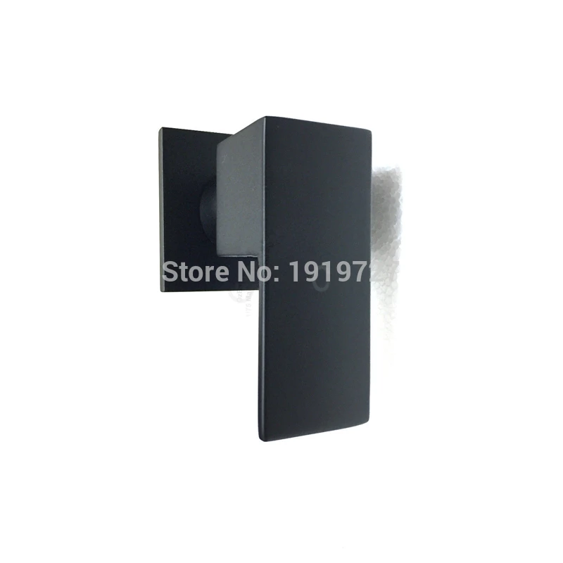 Vidric Factory Direct Modern Watermark Square Style Wall 1/4 Turn Bath Tub Solid Brass Black Tap Mixer Spout Wels Hot&Cold Show