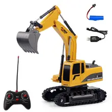 RC грузовик 2,4G 1:24 экскаватор на дистанционном управлении автомобиль 6 каналов зарядки модели игрушки светодиодный светильник симулятор звука