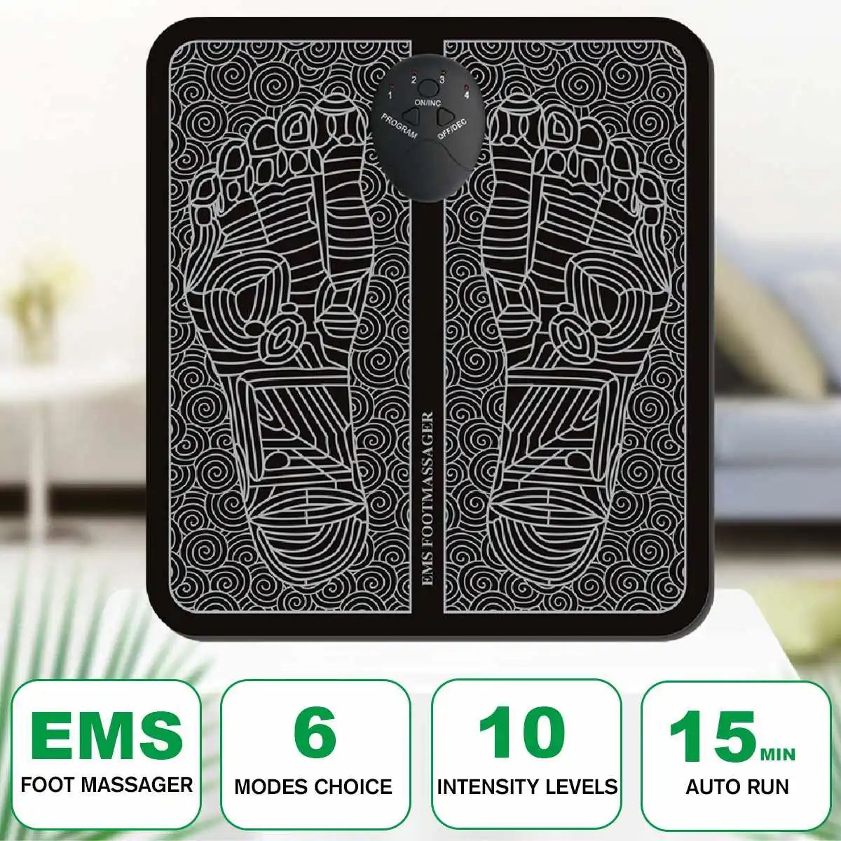 USB EMS Electric Foot Muscle Massager Foot Mat 6 Modes To Promote Blood Circulation Relax Muscle Pressure