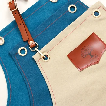 

Fashion Women Kitchen Barbecue Cooking Apron Unisex Restaurant Denim Aprons Bartender Work Uniform Cortex Sleeveless Bib
