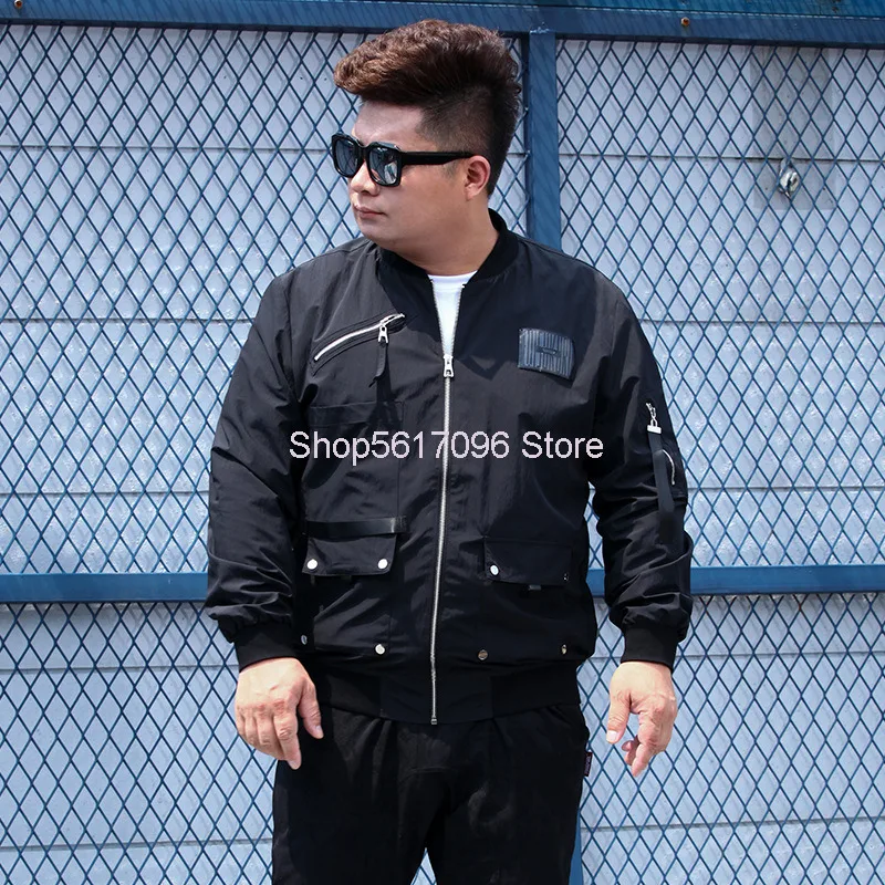 

Autumn Plus Fat Plus Leisure Long Sleeve Jacket Leisure Li Collar Extra Large Size Jacket Male