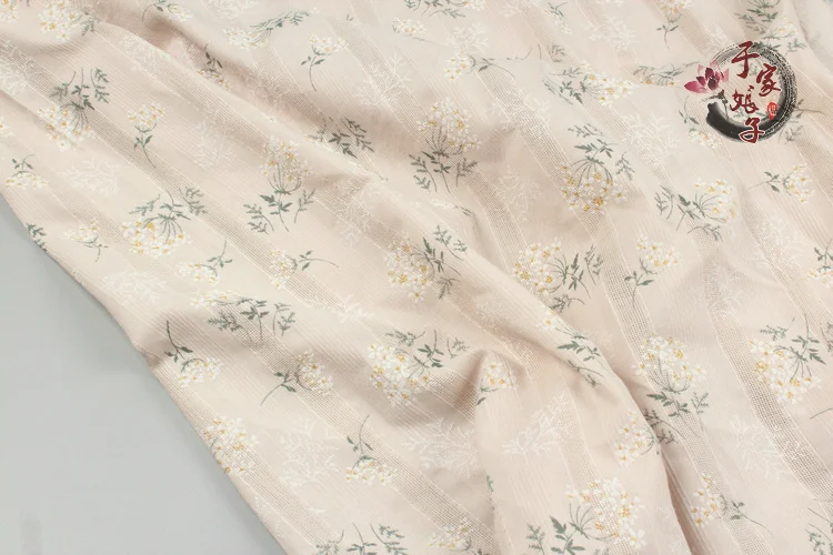 50x140 см вышивка полая печать жаккардовая ткань ветвь цветка хлопчатобумажная ткань сделать платье украшение домашняя хлопчатобумажная ткань 150 г/м - Цвет: beige