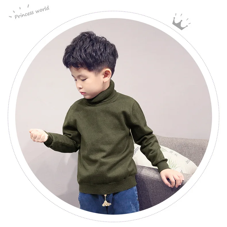 VIDMID/зимние свитера с высоким воротником для маленьких мальчиков; одежда для детей на осень; пуловер для мальчиков; вязаные однотонные свитера; 7088 07