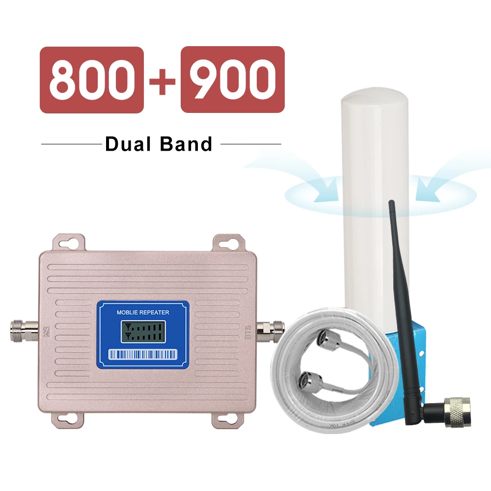 Усилитель антенны 360 градусов 4G LTE 800 2G GSM 900 mhz Репитер сигнала B20 B8 ЖК дисплей 65 дБ