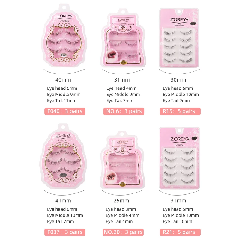 Zoreya Handmade Sharpen 3/5Pairs 3D False Mink Eyelashes Natural Thick Long Eye Lashes Wispy Makeup Beauty Extension Tools Zoreya Handmade Sharpen 3/5Pairs 3D False Mink Eyelashes Natural Thick Long Eye Lashes Wispy Makeup Beauty Extension Tools