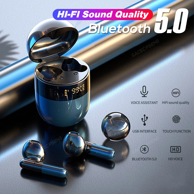 Новые наушники вкладыши TWS с Спорт Bluetooth 5 0 Беспроводной Шум шумоподавления Hi Fi HD