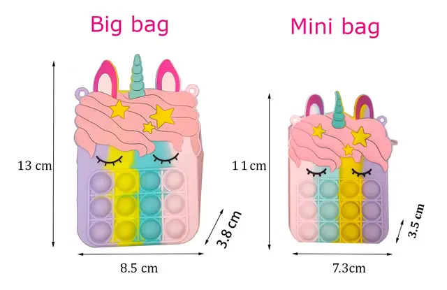 Mini Bag Fidgets Girls Toys Push Bubbles Squeeze Toys Silicone Key Purse Bag Stress Relief Game Backpack Phone Case 6