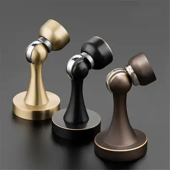 

Magnetic Door Stops Copper Door Stopper Hidden Door Holders Catch Floor Doorstop Furniture Hardware
