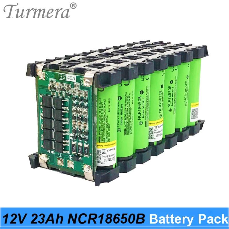 12V 23Ah Lithium Rechargeable Battery Pack Use NCR18650B 3400mAh cell for Uninterrupted Power Supply 10.8V 12.6V Turmera Battery 03