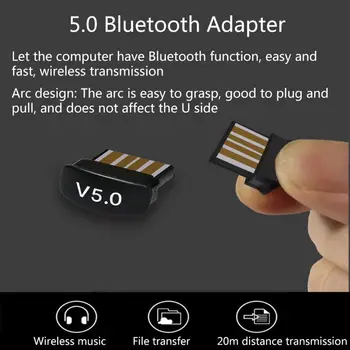 

USB Bluetooth Adapter BT 5.0 Wireless Computer Audio Receiver Transmitter Sender 24BB