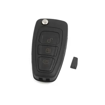 

uxcell New 3 BTN Flip Keyless Entry Remote Key 4D63 Chip for Ford Focus MK3 and T6 Ranger