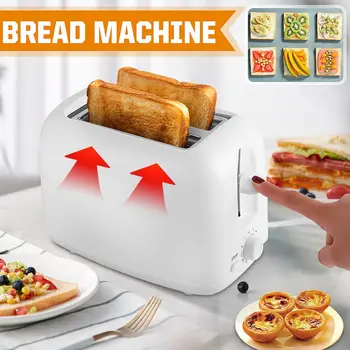 

220V 2 Slices Bread Baking Machine Stainless steel toaster Automatic Fast heating bread toaster Household Breakfast maker