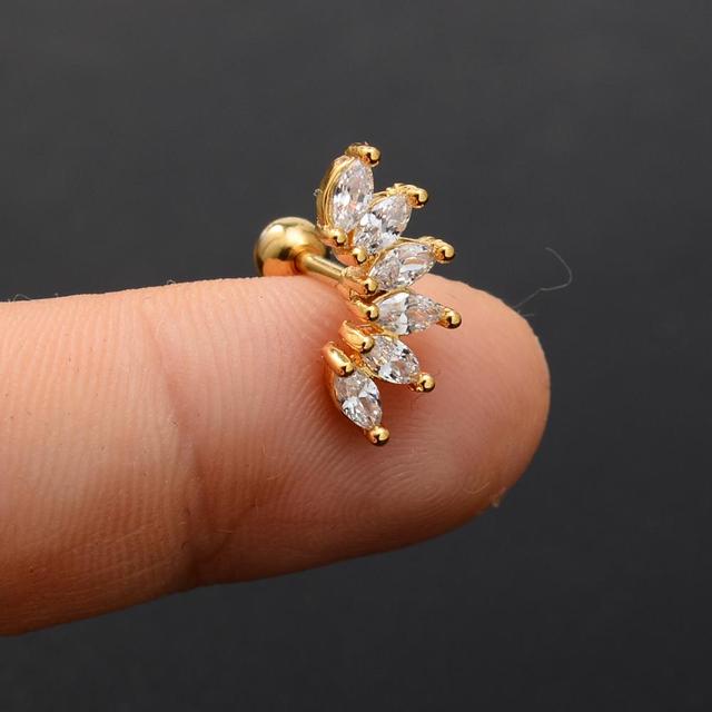 PCS Cute Small Star Ear Stud Cuff Earring Gold Color Cartilage Stainless Steel Helix Piercing Tragus Bar Ball Ear Jewelry