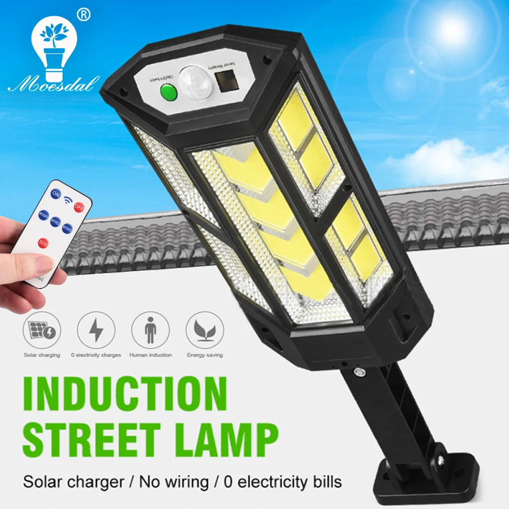 147LED/249COB Solar Wall Light Waterproof Outdoor Sports Sensor Garden Light with Remote Control Lighting Garden Street Light led solar light outdoor solar double head chandelier ip65 waterproof with remote control human body induction garden wall light