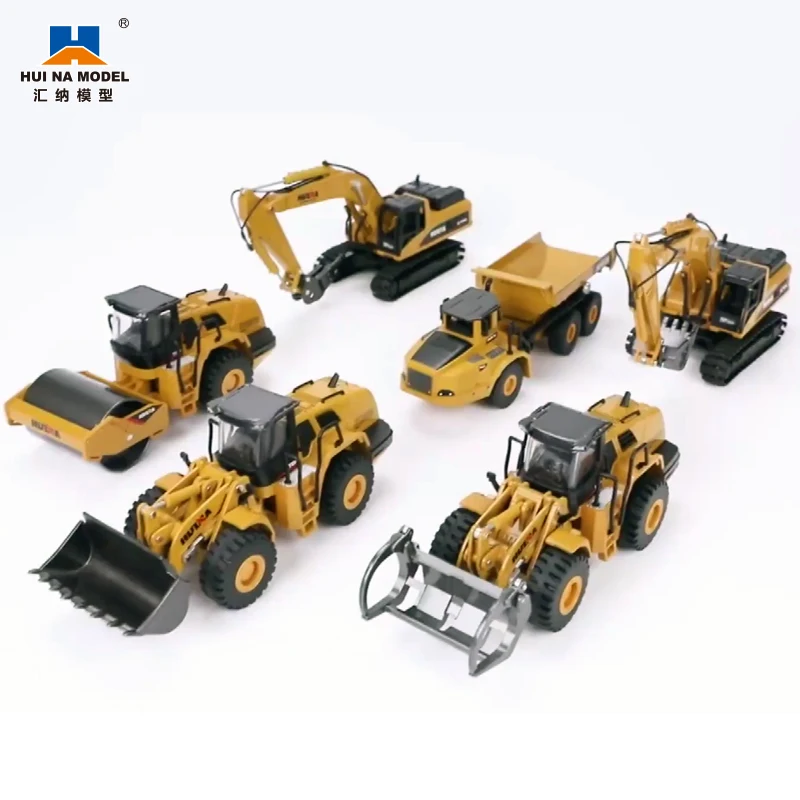 HUINA 1:50 экскаватор из сплава самосвал колесный погрузчик литая модель для