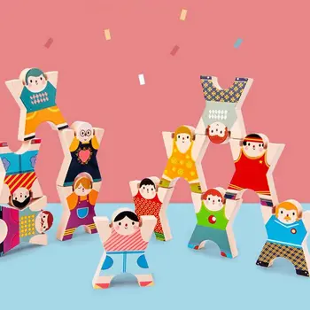 

Kids Block Children Wooden Toys Stacking Hercules Interlock Toys Balancing Blocks Games Children Educational Toys